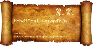 Mohácsi Katapán névjegykártya